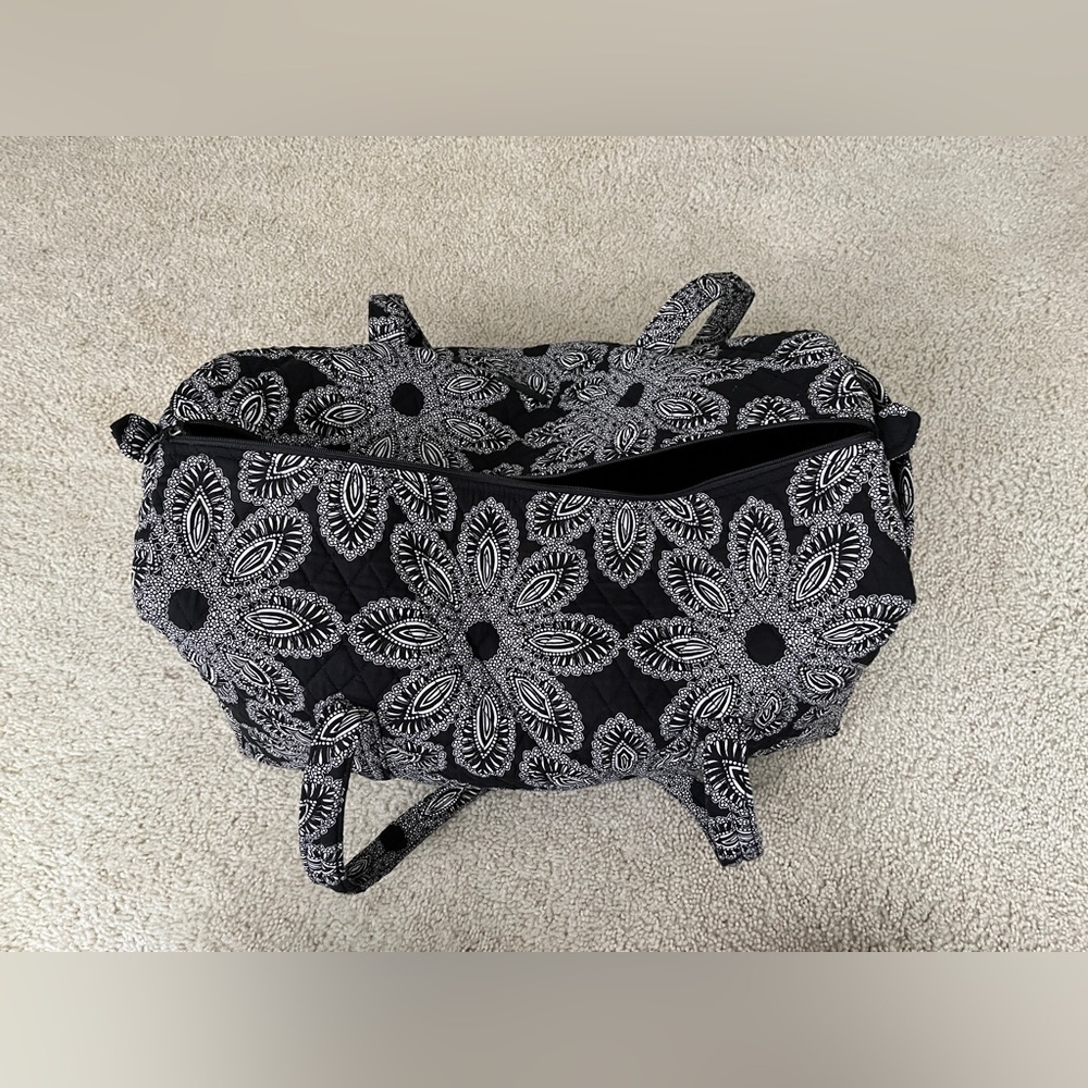 Black and white Vera Bradley large duffel bag